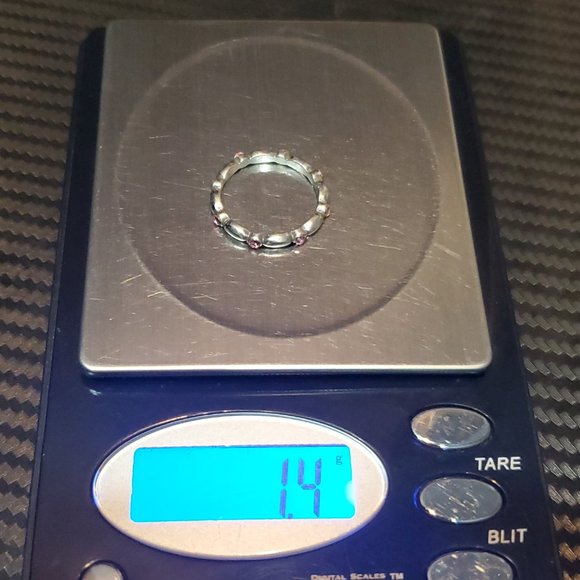 Size 7 925 Sterling Silver Cute Pink Crystals Ring - Picture 7 of 7